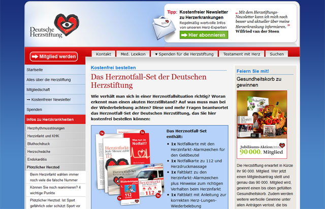 Herznotfall-Set der Deutschen Herzstiftung kostenlos bestellen