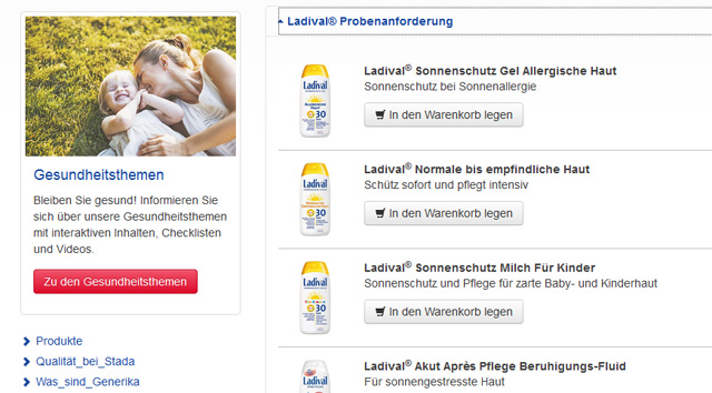 5 mal Gratis Ladival Sonnenschutz-Proben - auch für Kinder und empfindliche Haut