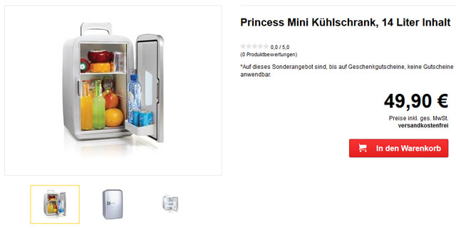 Princess Mini Kühlschrank Angebot