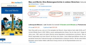 Max und Moritz: Kindle Edition kostenlos oder gebundene Ausgabe nur 3,95 €