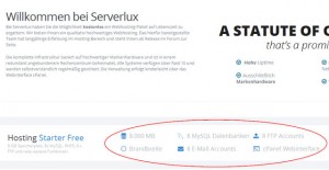 Webhosting: 8 GB Speicherplatz plus E-Mail und MySQL Datenbank kostenlos