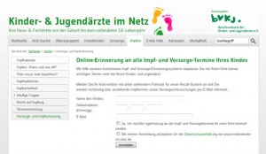 Impferinnerung kostenlos