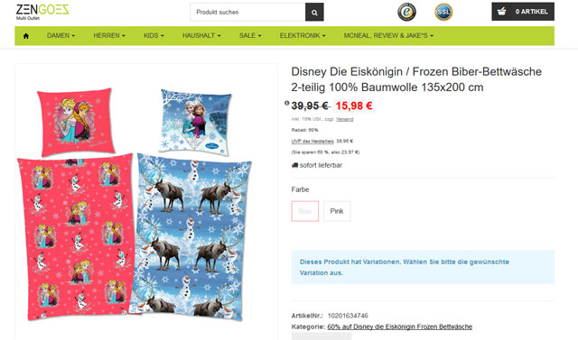 Disney Frozen Bettwäsche