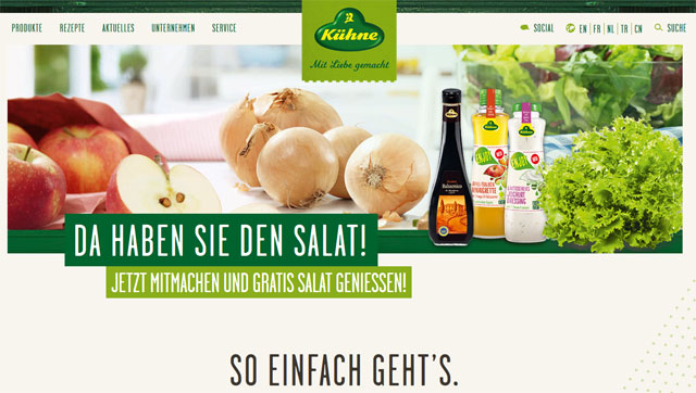 Kühne Dressing Salat gratis