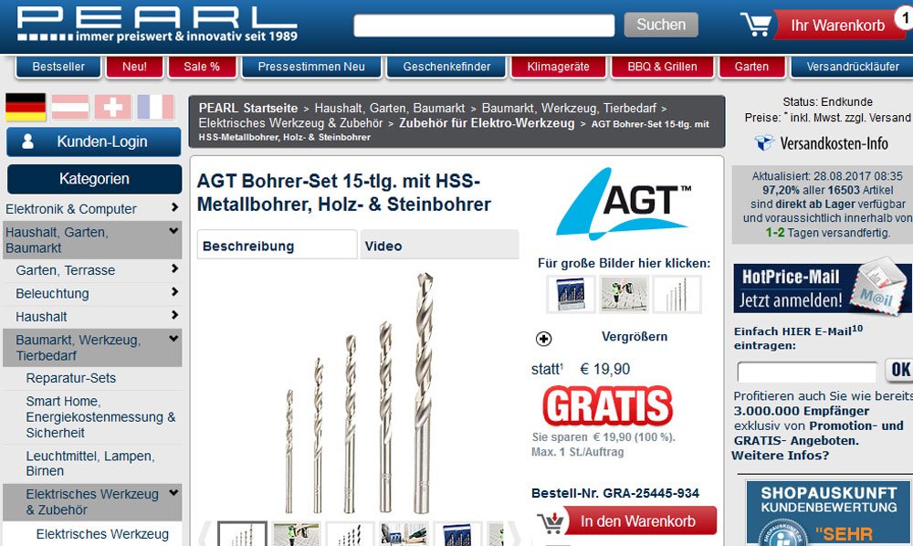 AGT Bohrer Set gratis