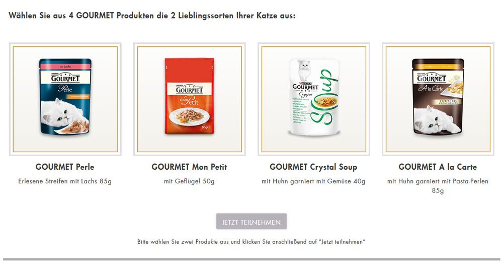 Purina Gourmet Katzenfutter gratis