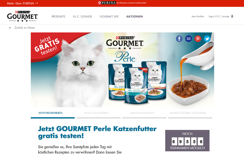Purina Gourmet Katzenfutter gratis